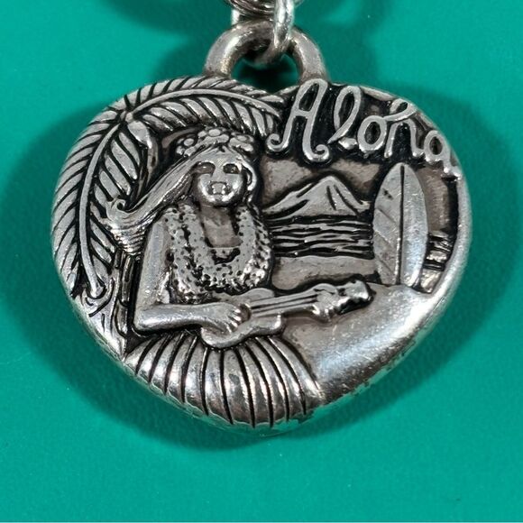 Brighton Aloha Seashell Hawaii Heart Charm Bracelet Hula Girl - Picture 2 of 4